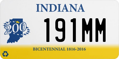 IN license plate 191MM