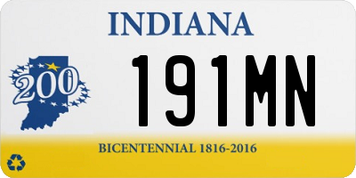 IN license plate 191MN