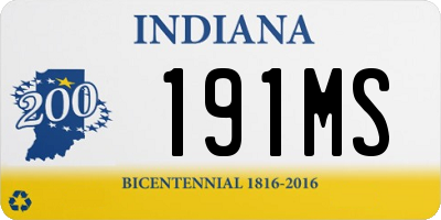 IN license plate 191MS