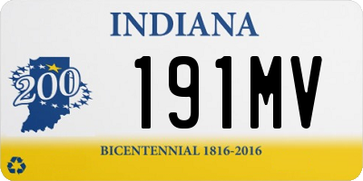 IN license plate 191MV