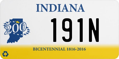 IN license plate 191N