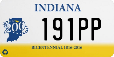 IN license plate 191PP