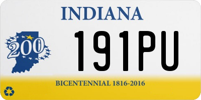 IN license plate 191PU