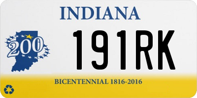 IN license plate 191RK