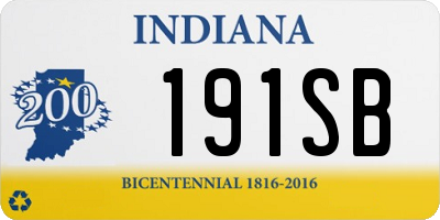 IN license plate 191SB