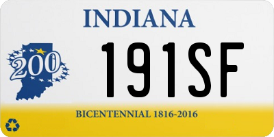 IN license plate 191SF