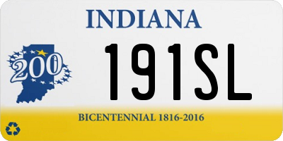 IN license plate 191SL