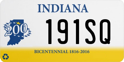 IN license plate 191SQ