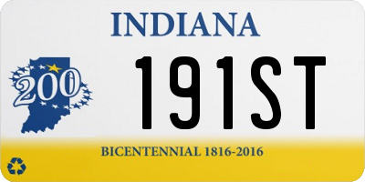 IN license plate 191ST