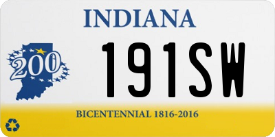 IN license plate 191SW