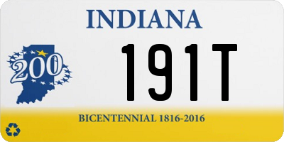 IN license plate 191T