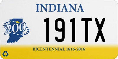 IN license plate 191TX