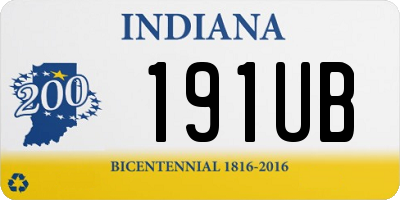IN license plate 191UB