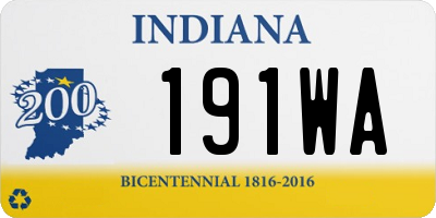 IN license plate 191WA