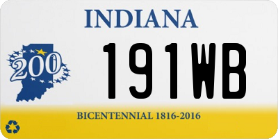 IN license plate 191WB