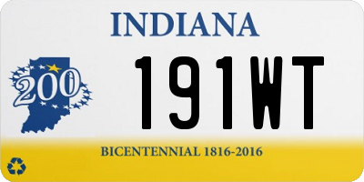 IN license plate 191WT