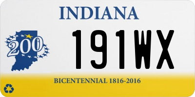 IN license plate 191WX