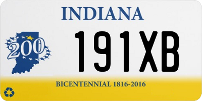 IN license plate 191XB