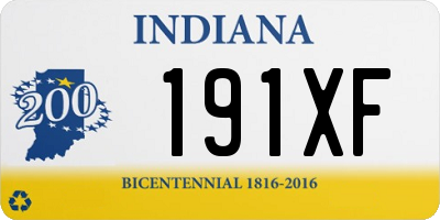 IN license plate 191XF