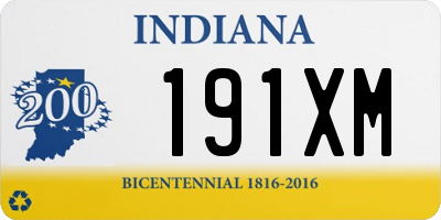 IN license plate 191XM