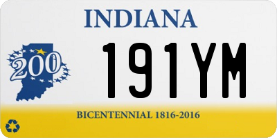 IN license plate 191YM