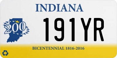 IN license plate 191YR