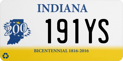 IN license plate 191YS