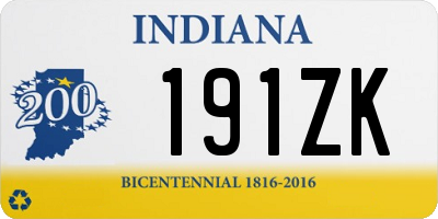 IN license plate 191ZK