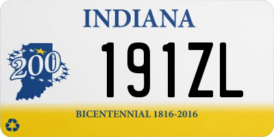 IN license plate 191ZL