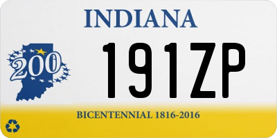 IN license plate 191ZP