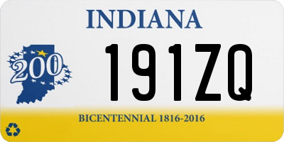 IN license plate 191ZQ