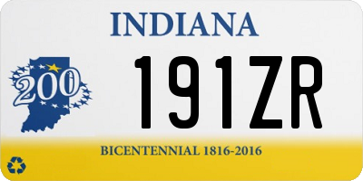 IN license plate 191ZR