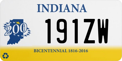 IN license plate 191ZW