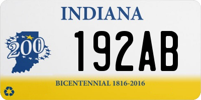 IN license plate 192AB