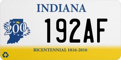 IN license plate 192AF