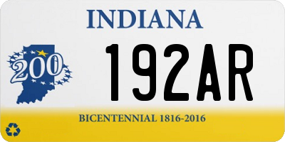 IN license plate 192AR