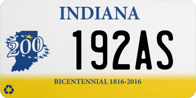 IN license plate 192AS