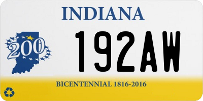 IN license plate 192AW