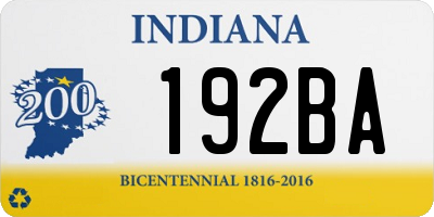 IN license plate 192BA