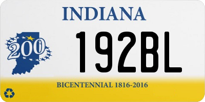 IN license plate 192BL