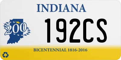 IN license plate 192CS