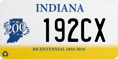 IN license plate 192CX