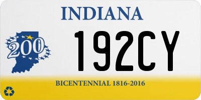 IN license plate 192CY