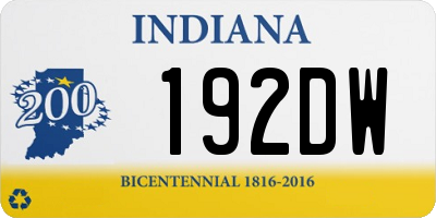 IN license plate 192DW