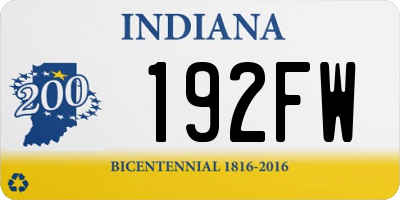 IN license plate 192FW