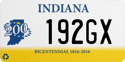 IN license plate 192GX