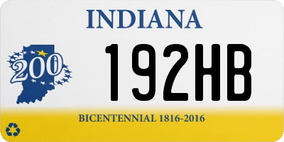 IN license plate 192HB