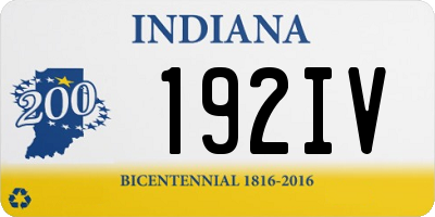 IN license plate 192IV