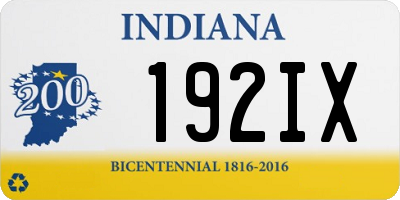 IN license plate 192IX