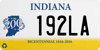 IN license plate 192LA